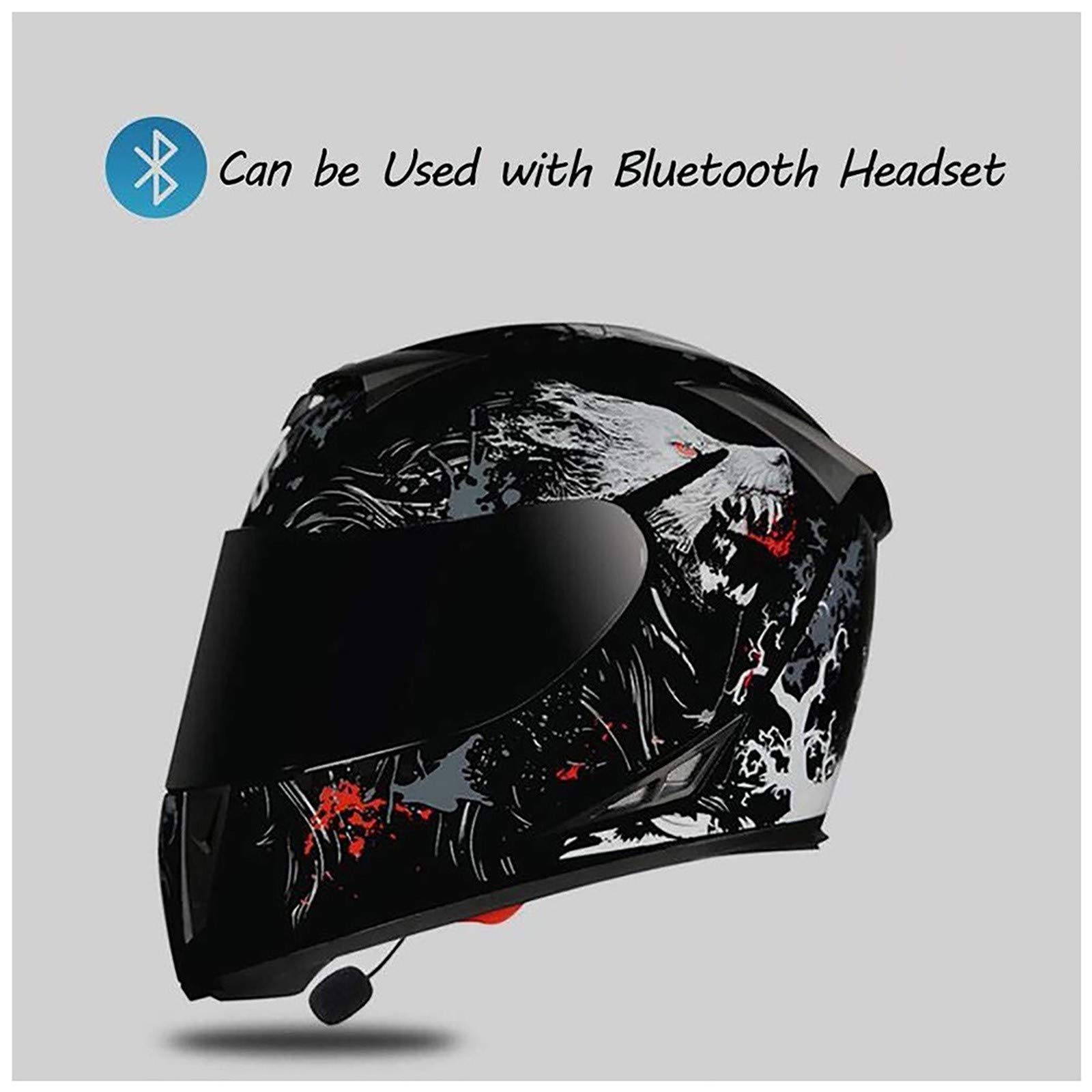 Motorhelm Met Bluetooth-Intercom, ECE-Goedgekeurde Geïntegreerde Helm Met Microfoon Dubbele Luidsprekers Volwassen Heren Dames Modulaire Helm Met Dubbel Vizier N,L=59-60CM