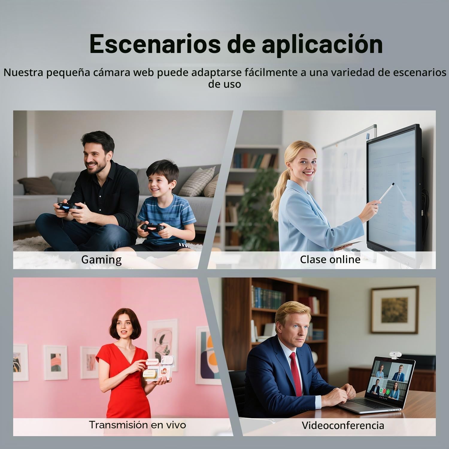 TOALLIN Cámara Web 2K con Trípode para Streaming, 5 Millones de Píxeles, Micrófono Integrado y Cubierta de Privacidad, Cámara USB para Portátil y PC, Juegos, Videoconferencias y Videollamadas