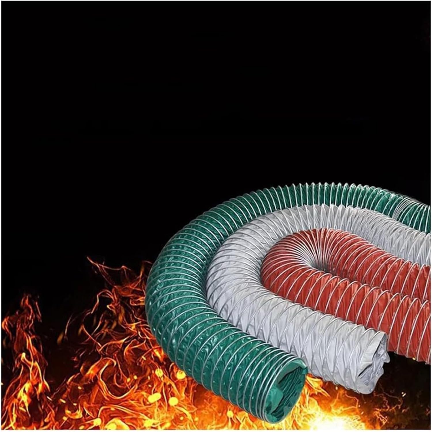 9m Folding PVC Flexible Exhaust Fan Collector Hose, large calibre Flame Retardant HVAC Ducting, Easy Storage, for Factories Basements Farms(Diameter -255 mm)