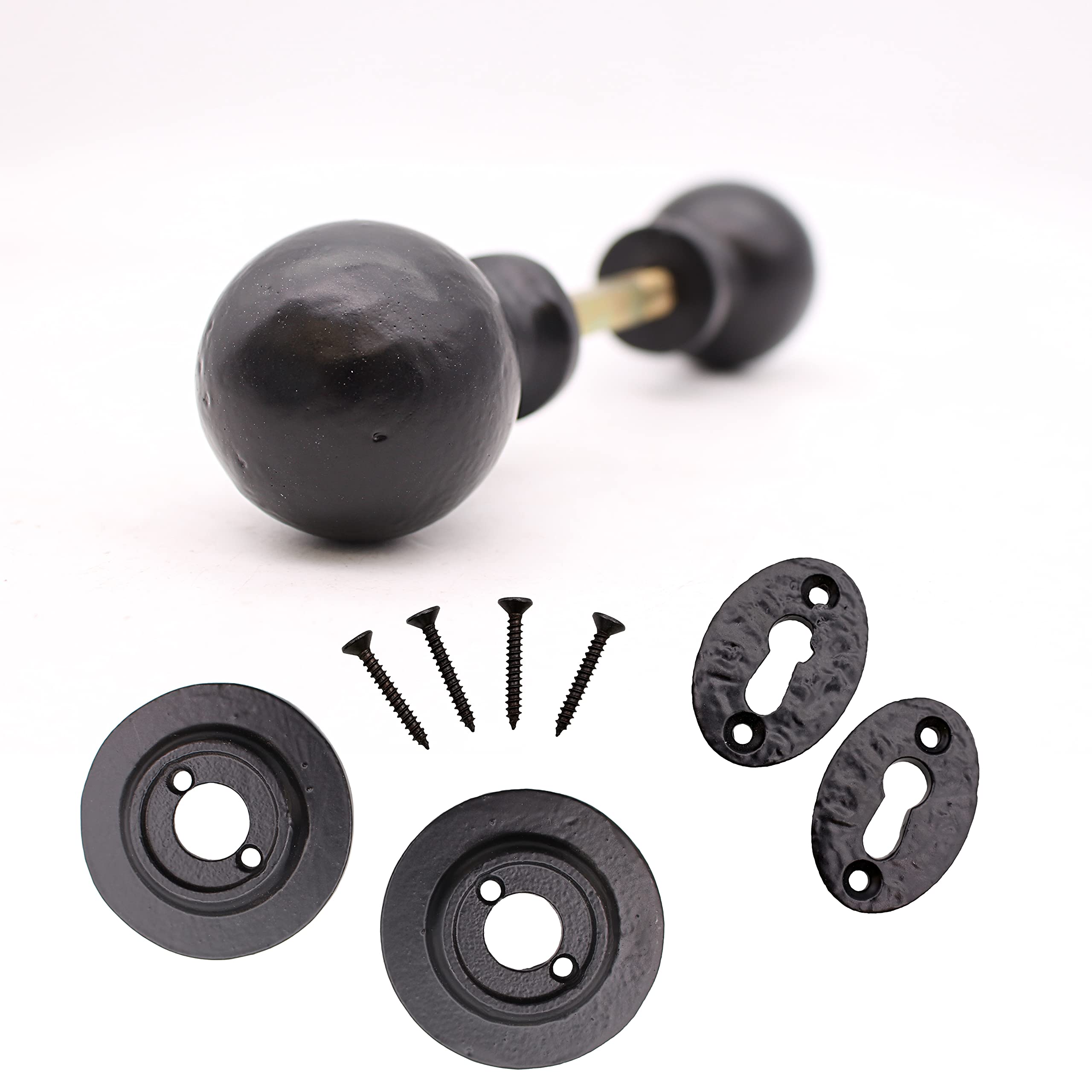 Eai Black Round Mortice Rim Knob | 156Mm / 6.6 Inches | Antique