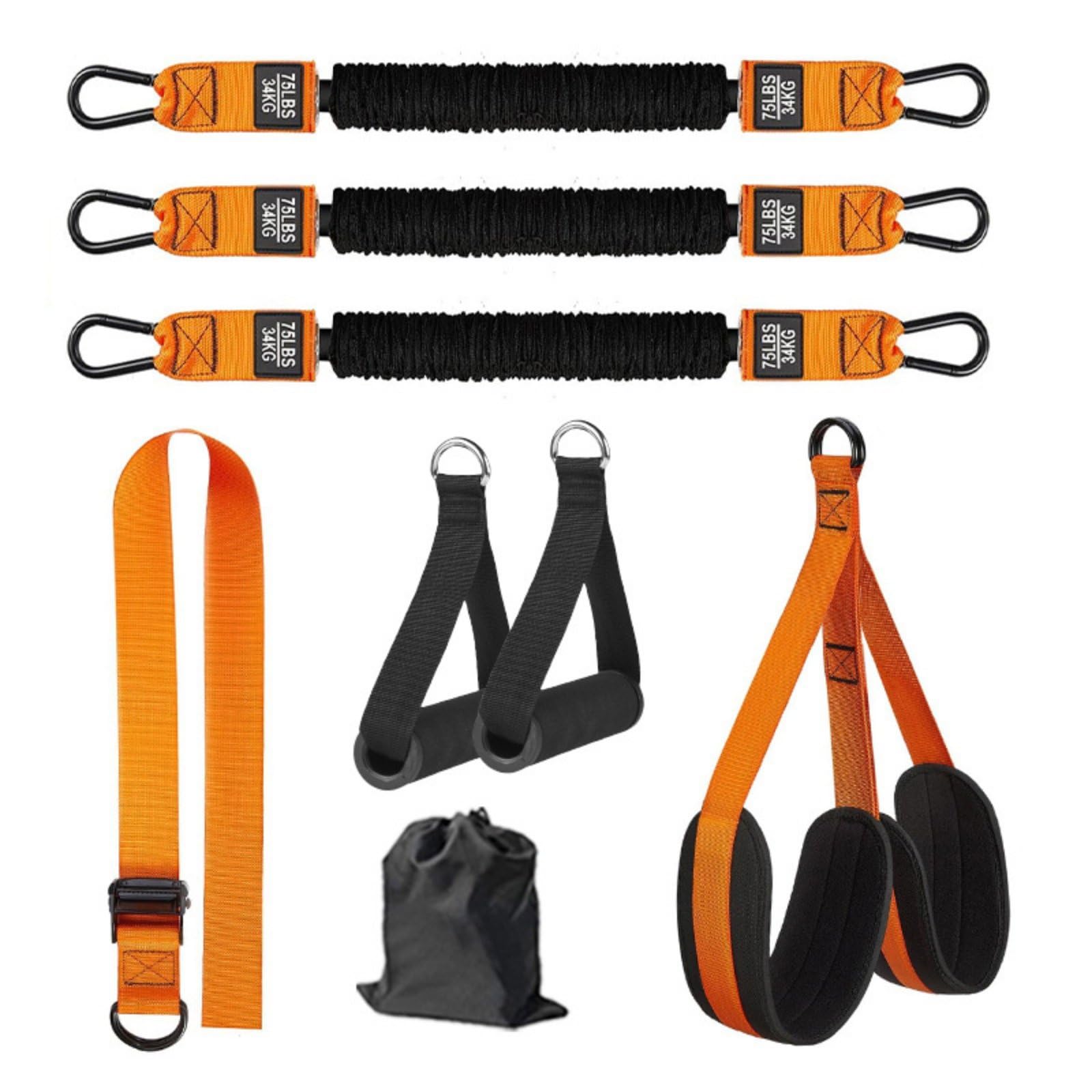 6 Pieces Pull up Assistance Band Adjustable Pull up Assistance Bands High Elasticity Chin up Assist Bands for Beginners, Athletes, Home Workout, 225LB Set W Handle-image-29