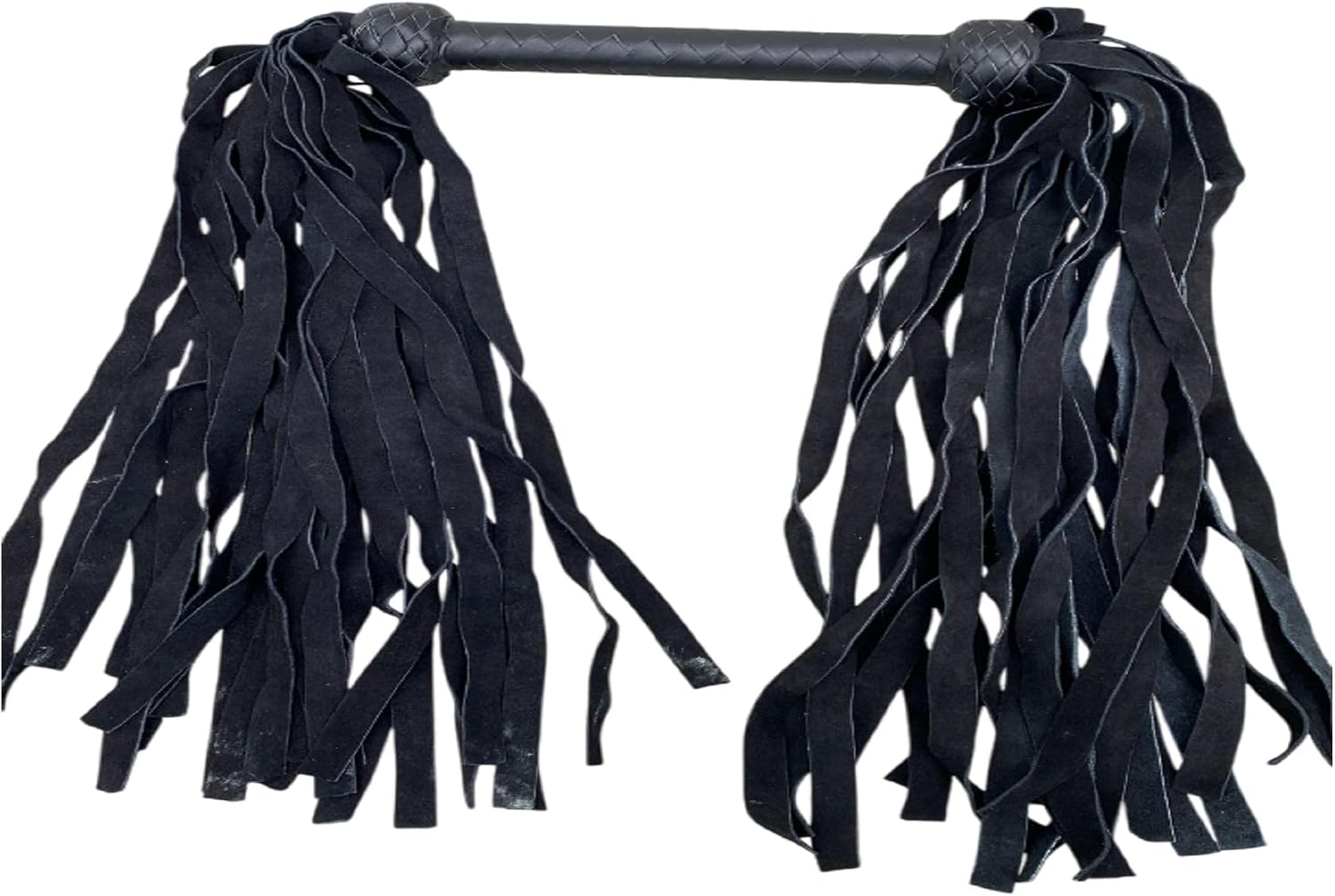 Handmade Real Leather Flogger with Braided Handle | Adult BDSM Whip with Multiple 50 Tails Black