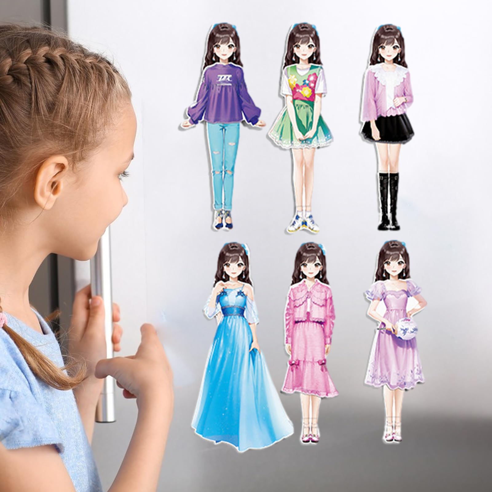 Giocattolo del libro di adesivi per | Puzzle di bambole magnetiche creative da vestire,Libro di vestire riutilizzabile, Design di Moda, Principessa affidabile, bambola di carta per ragazze