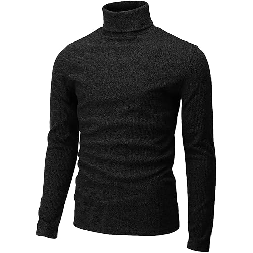 H2H Mens Casual Slim Fit Pullover Sweaters Lightweight Turtleneck Thermal Basic Designed