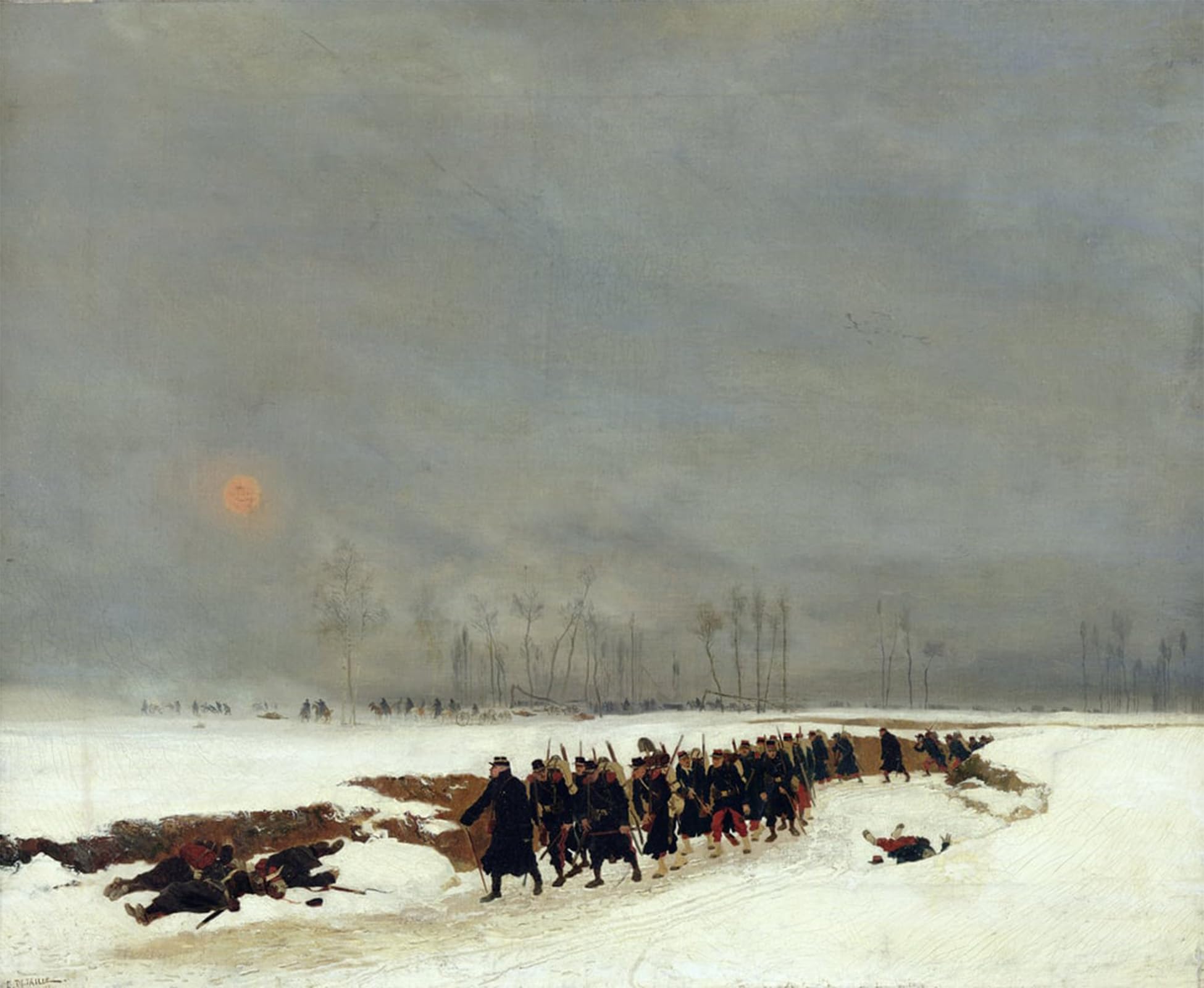 SERENDIPITP Aesthetic Poster Photo Wall Print Retro Picture the War of an Infantry Column on Their Way to a Raid by Jean Baptiste Edouard Detaille Modern Wall Artwork for Home Decor 60x90cm