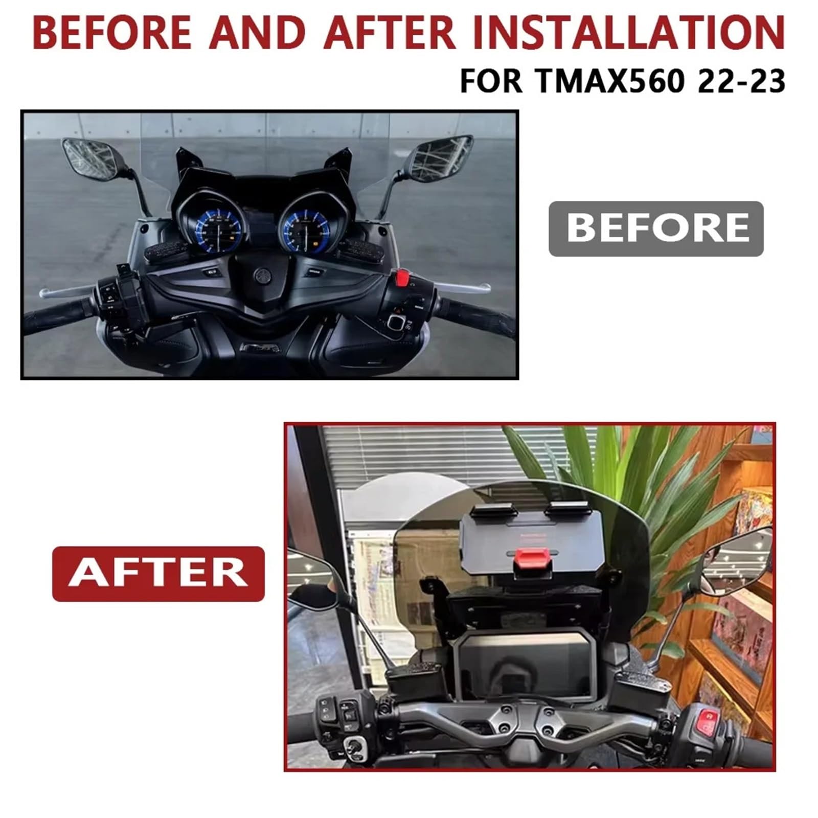 Uchwyt do nawigacji GPS Akcesoria motocyklowe Uchwyt montażowy nawigacji GPS Adapter do TMAX T-MAX 560 Tmax560 2022 2023 Motocyklowy uchwyt do nawigacji