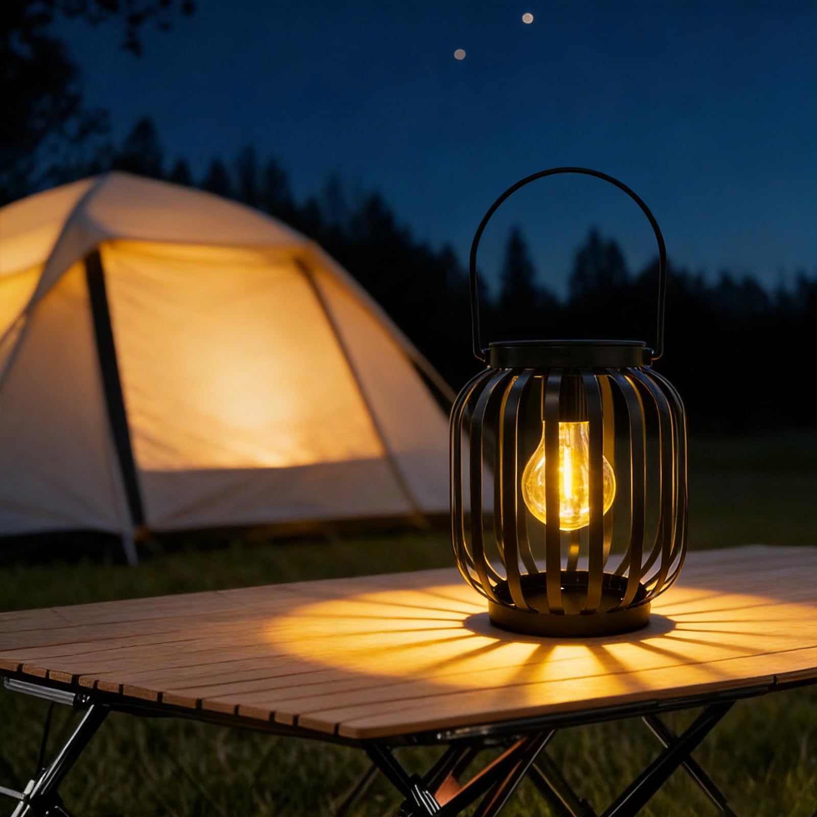Lanterna con lampada a LED - Alimentata da pannello solare, non sono necessarie batterie, bella luce riflettente esterna in giardino e interno in casa, impermeabile