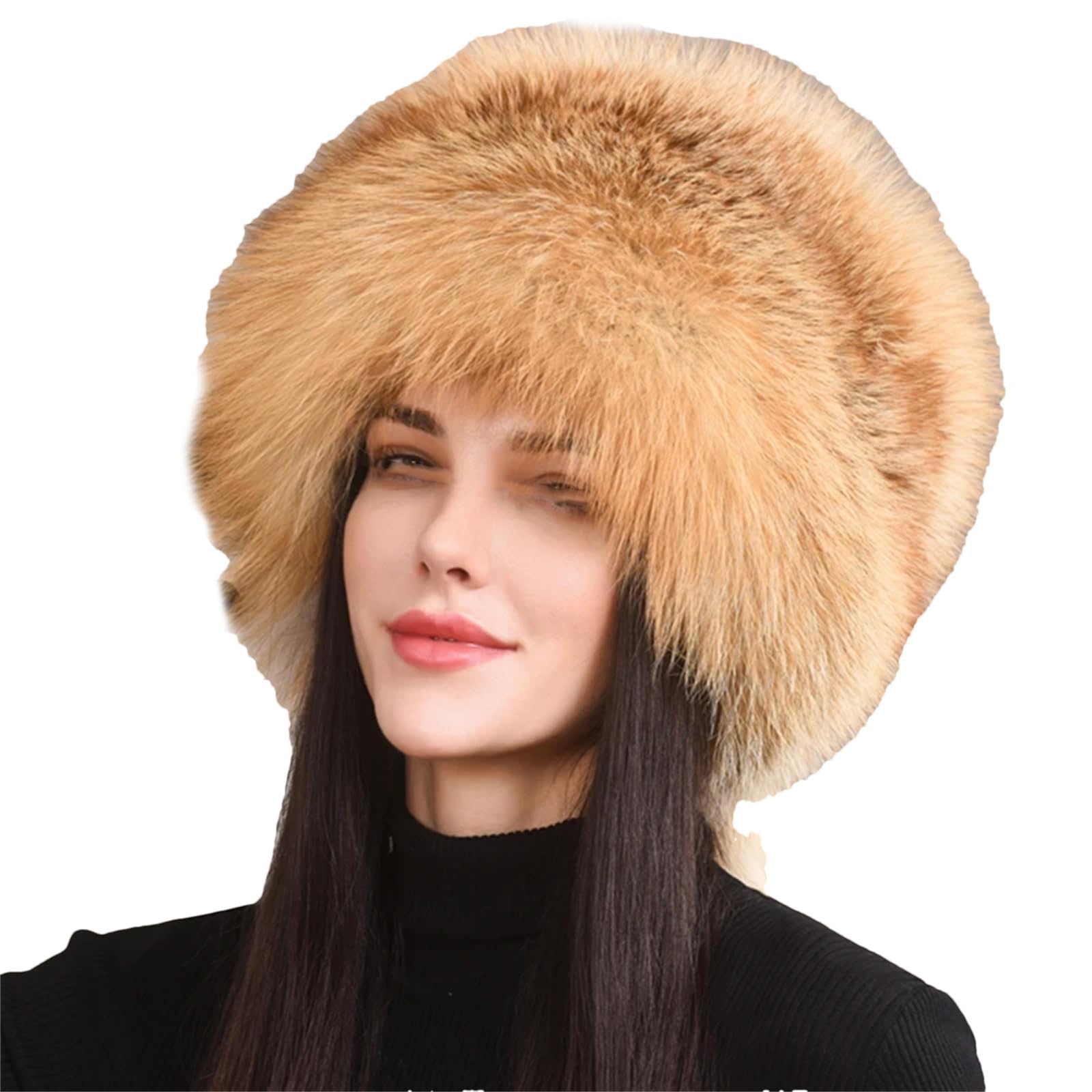 Lmtossey Cappello da donna in peluche russo cappello genuino cupola mongola