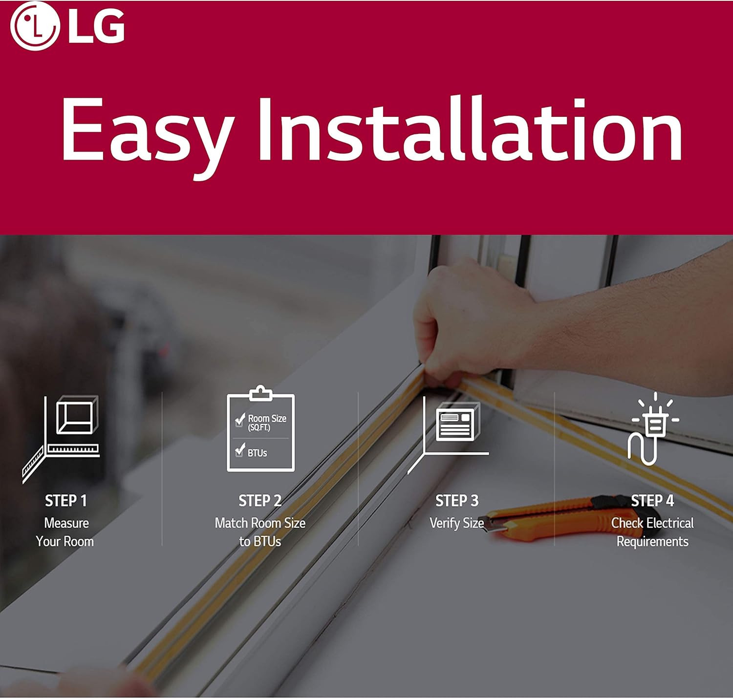 LG 11,800 BTU Through the Wall Air Conditioner, 230/208V, Cools up to 440 Sq. Ft. for Bedroom, Living Room, Apartment, with Remote, 3 Cool & Fan Speeds, Wall AC Unit, White