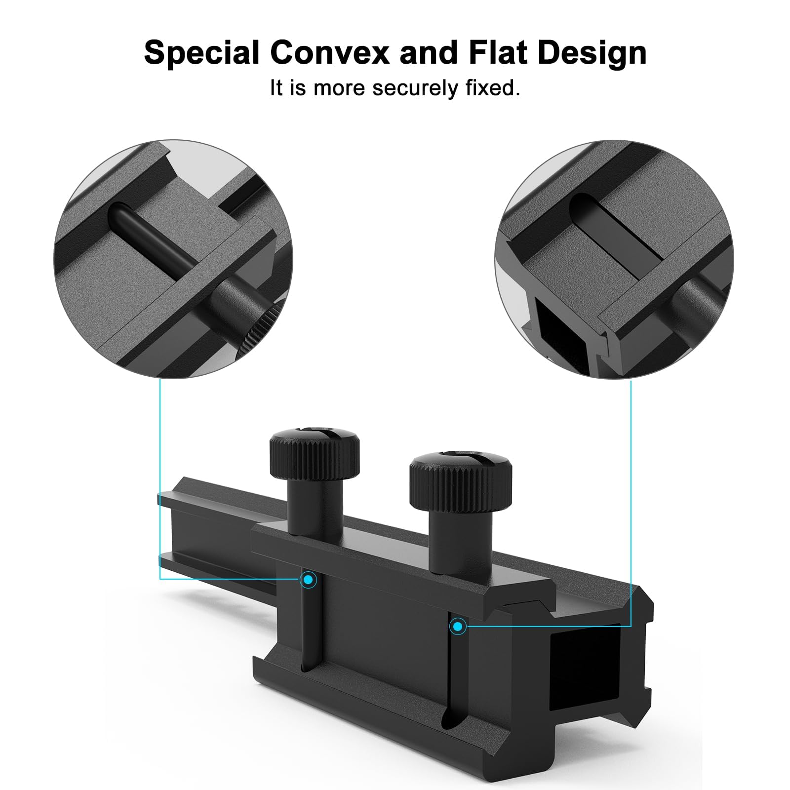 Feyachi Riser Mount, taktyczny wysokoprofilowy adapter Picatinny Weaver Rail Flat Top Mount Adapter i riser do lunety i optyki, 2,5 cm wys. x 14,5 cm dł., 14 przegródek