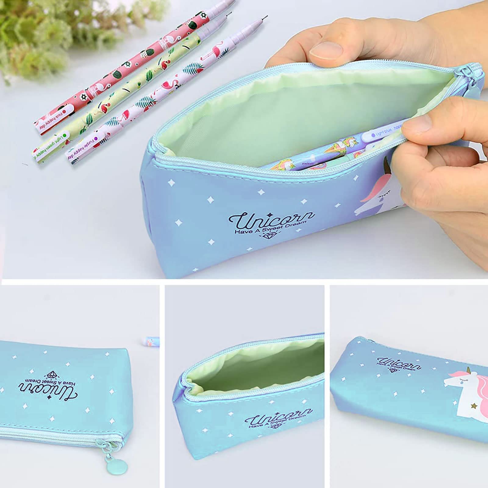 Set Cancelleria Unicorno Per Bambine - Astuccio Con 12 Matite, Pennarelli, Quaderno, Età 3-10 Anni - Foto 11