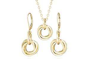 Gold Love Knot Earrings for Women - Simple, Elegant Jewelry Gift Set