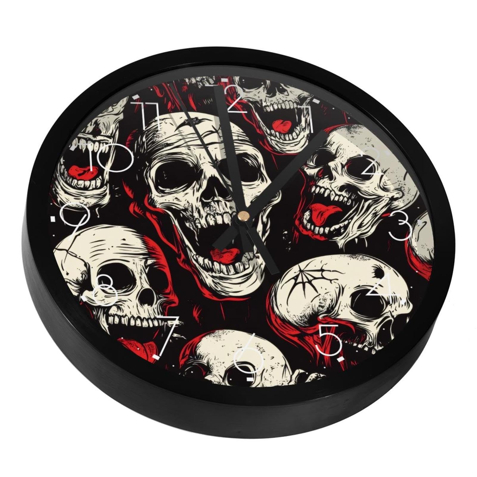 Horloge murale Halloween silencieuse à pile pour salon