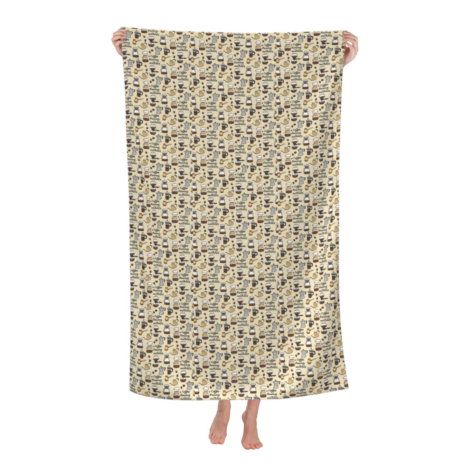 Cbaaghh Coffee And Sweets Sugar Print Adult Beach Towels,Beach & Pool Towel,Beach Towels,Towels For Camping