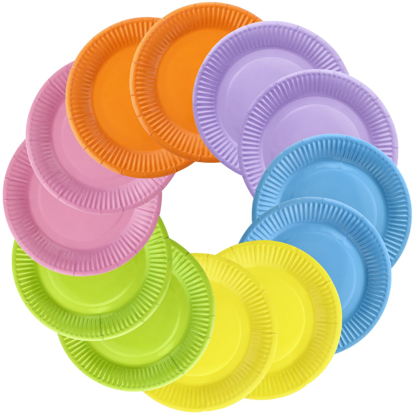 ANQIAOER 40pcs Party Paper Plates Set, Ice Cream Desserts Disposable Dishes Tableware Party Supplies, Coloured Paper Plates Multicolor For Birthday Decoration, Size: 28X18cm