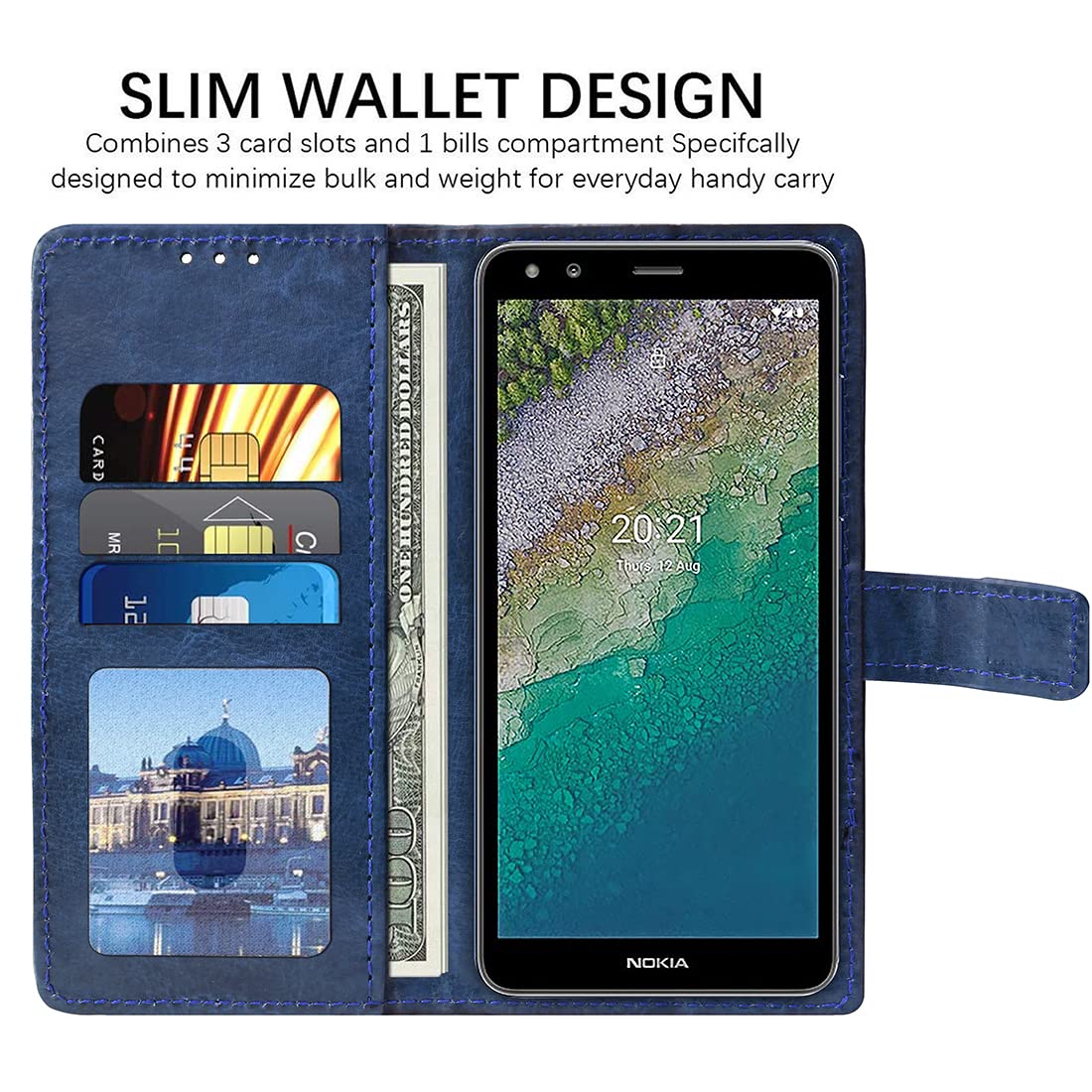 Nokia C01 Plus Flip Cover - Premium Leather -3