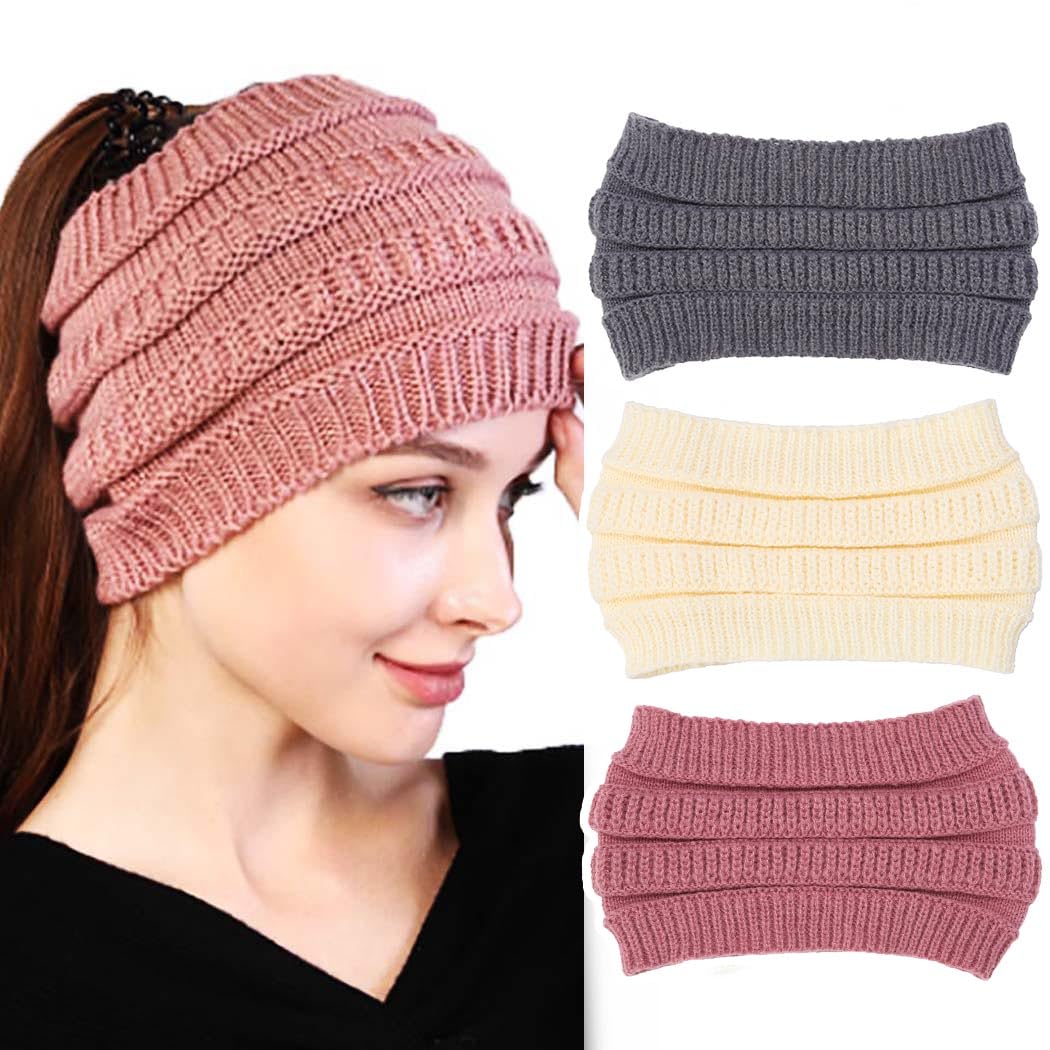 Woeoe Warm Winter Headbands Wide Crochet Knitted Headbands Stretchy Ear Warmen for Women