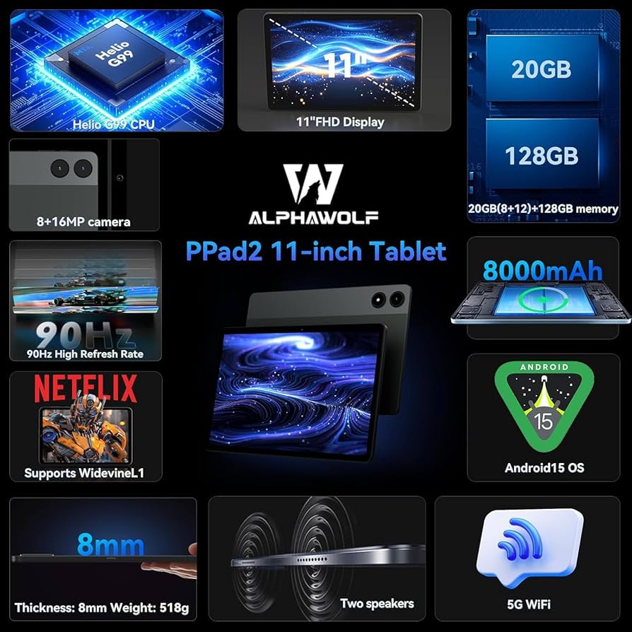 Amazon.com : Alphawolf PPad2 Android 15 Tablet 11 inch, FHD 1920 Amazon.com : Alphawolf PPad2 Android 15 Tablet 11 inch, FHD 1920