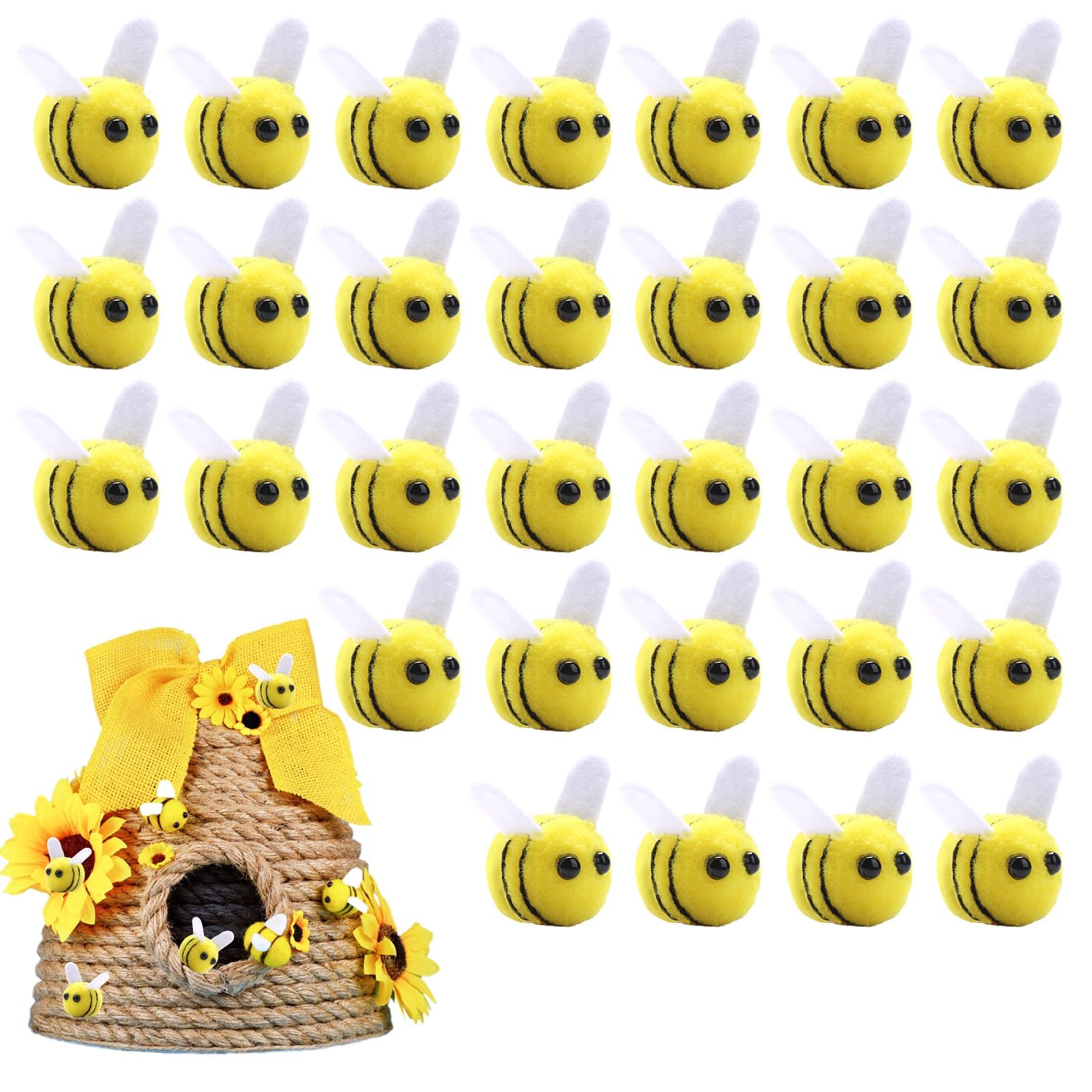 DOITOOL 30 Pièces Lot De Décorations Abeilles Feutrées Laine