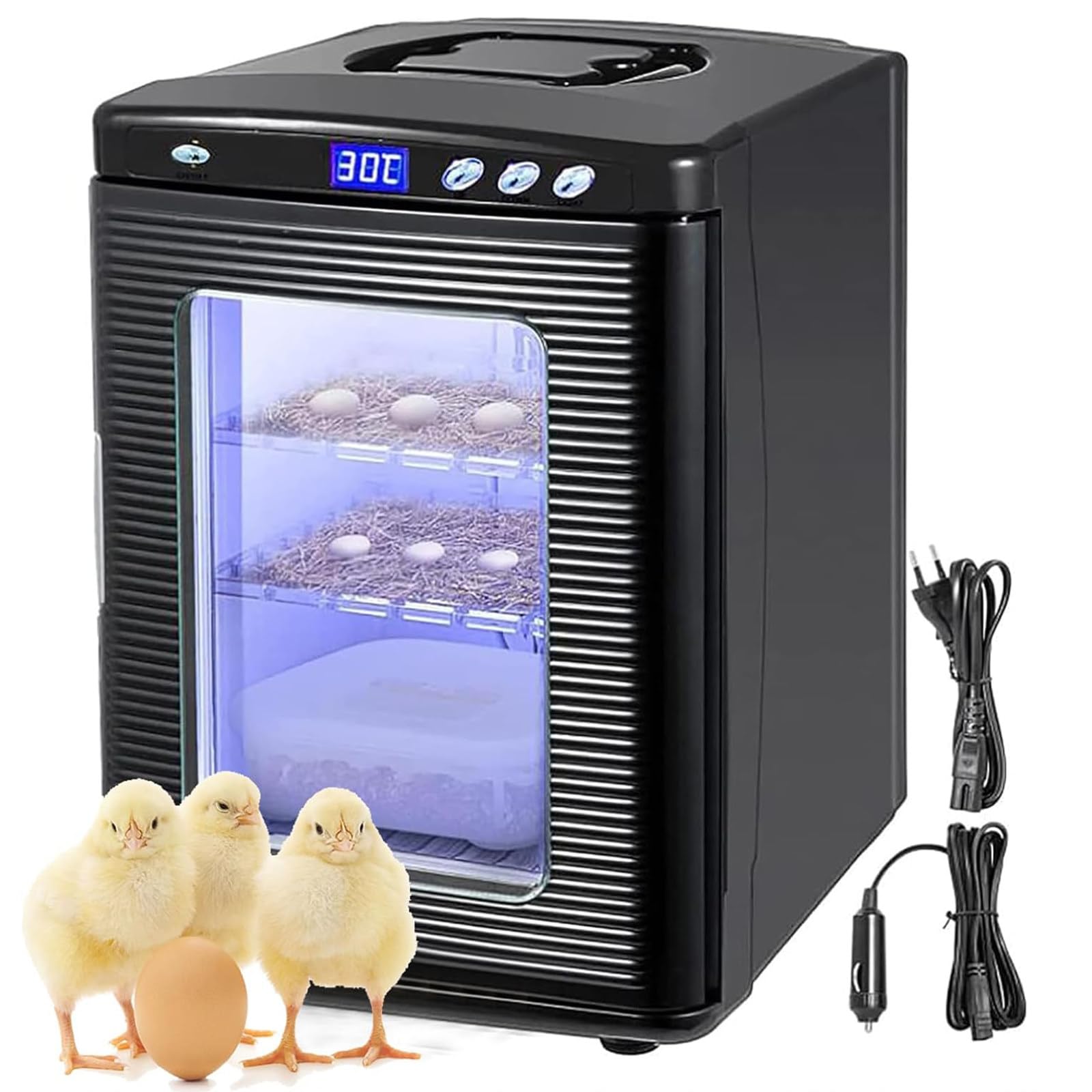 Incubadora Huevos Reptiles, Incubadoras Pequeñas Multifuncionales para Cría, Iluminación Observación LED con Control De Temperatura Dual De Calefacción Y Refrigeración