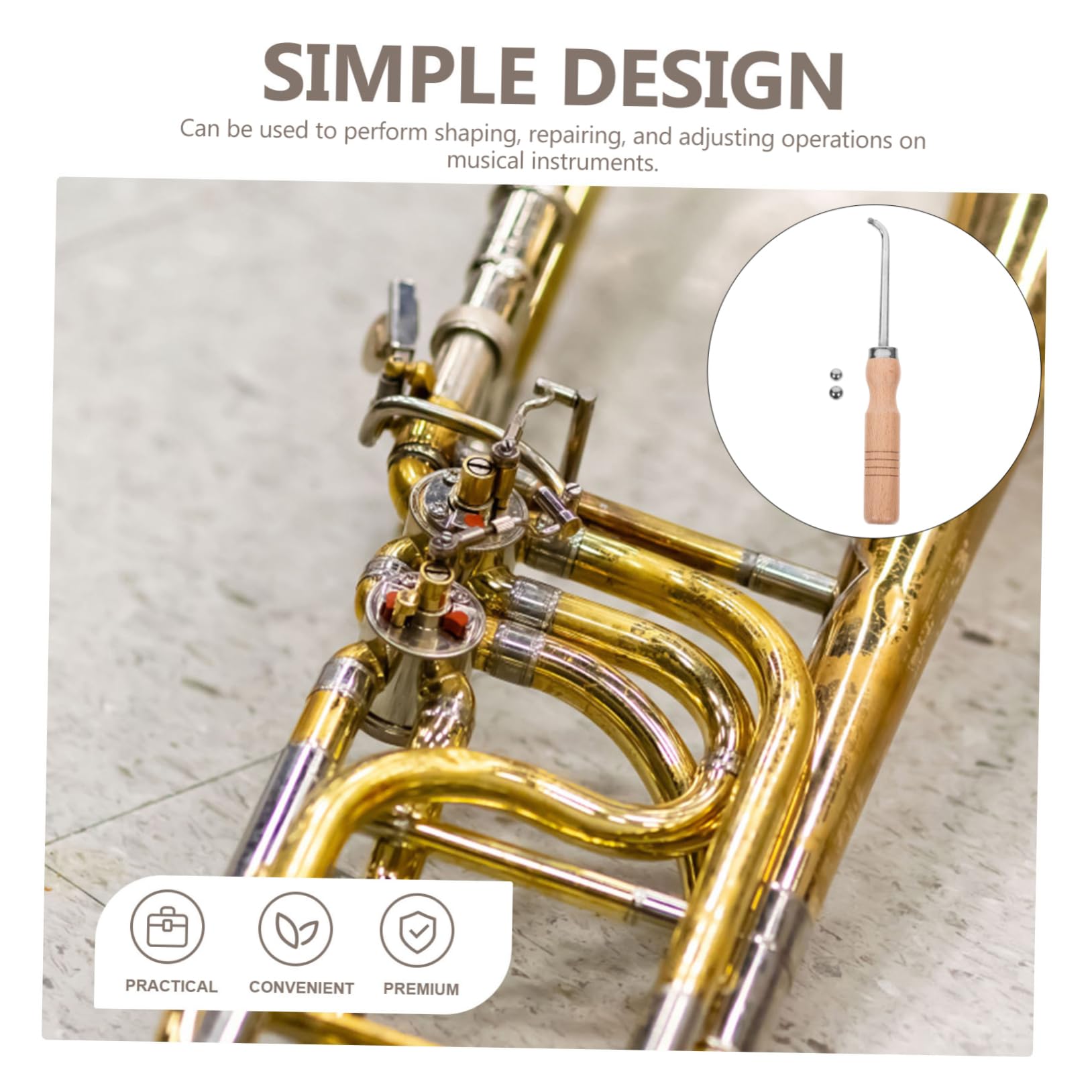 Kisangel 1 Juego Herramientas de Reparación de Instrumentos Musicales Herramienta de Incluye Bolas de Portátil y Práctica Orquestas