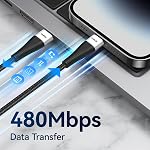 USB C à USB C Câble 15FT, 100W Chargement rapide USB Câble de chargeur C, cordon de charge rapide de type C extra long, USBC Corde de chargeur compatible avec iPhone 16/15/Pro/Plus/Pro Galaxie Max/Samsung S23/LG/Switch