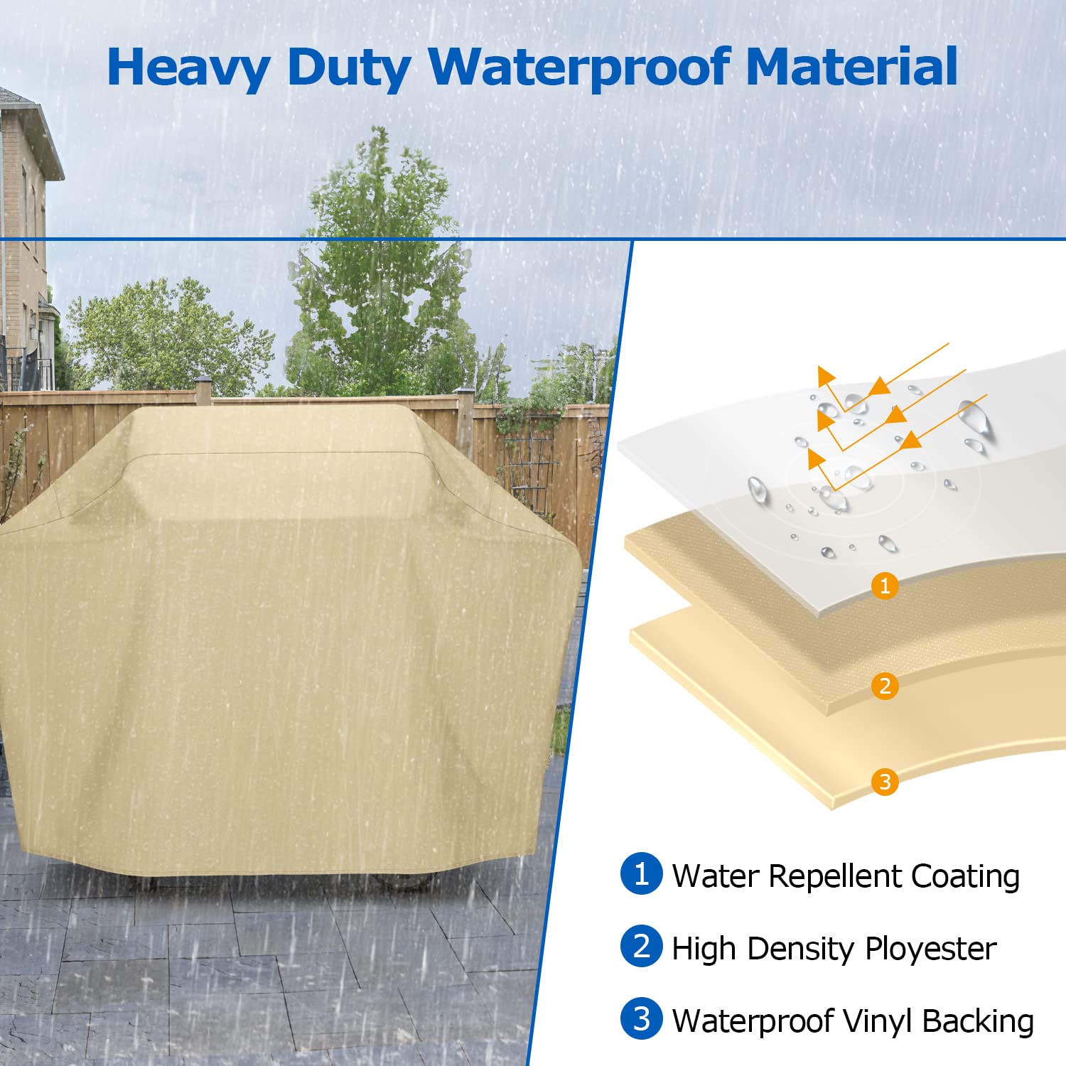 SunPatio Housse De Barbecue De 177,8 Cm - Résistante Aux UV Et à La Décoloration - Protection