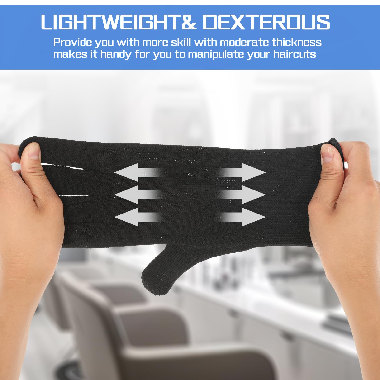 WLLHYF Gants professionnels résistant à la chaleur pour coiffure, fer à friser, fer à lisser, gants de blocage de la chaleur pour la main gauche et droite (bordure noire)