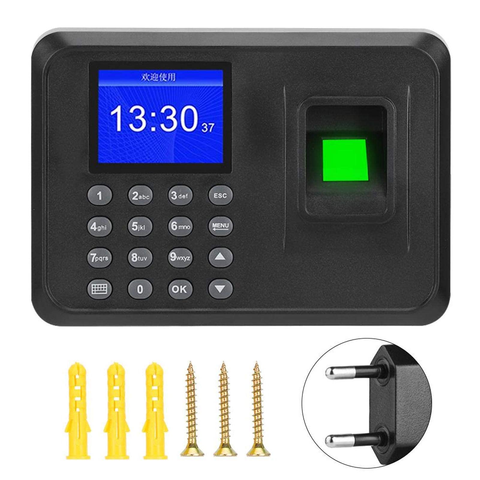 Macchina per la rilevazione delle presenze con impronte digitali, registratore con orologio biometrico con display 2, 4 pollici, lettore per il check in dei dipendenti, di