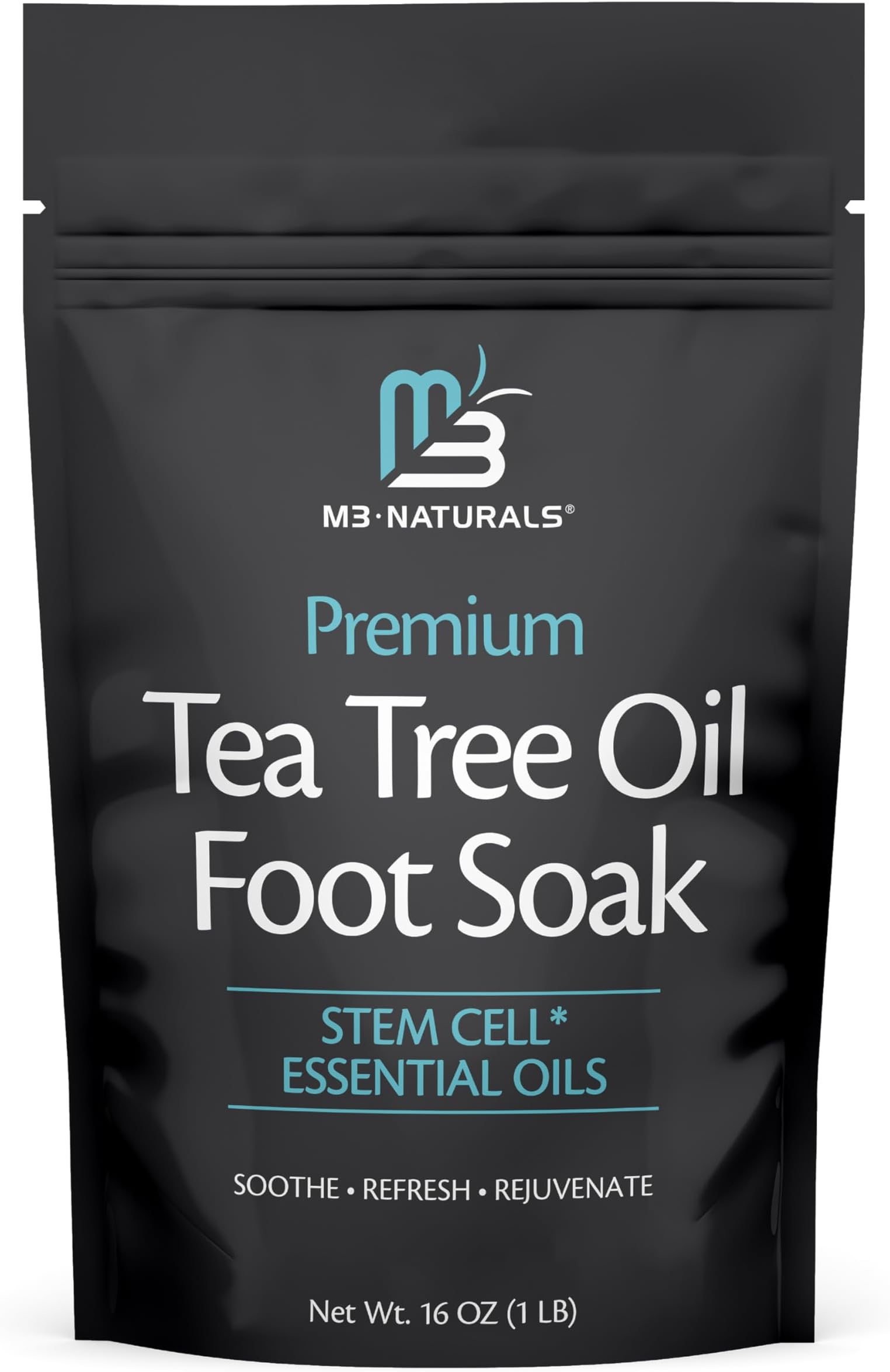 Tea Tree Oil Foot Soak and Epsom Salts for soaking | Foot Spa and Remedy for Athletes Foot, Stinky Feet, and Foot Soak for Dry Cracked Feet | Detox Foot Soak and Tea Tree Oil for Healthy Toenails 16oz