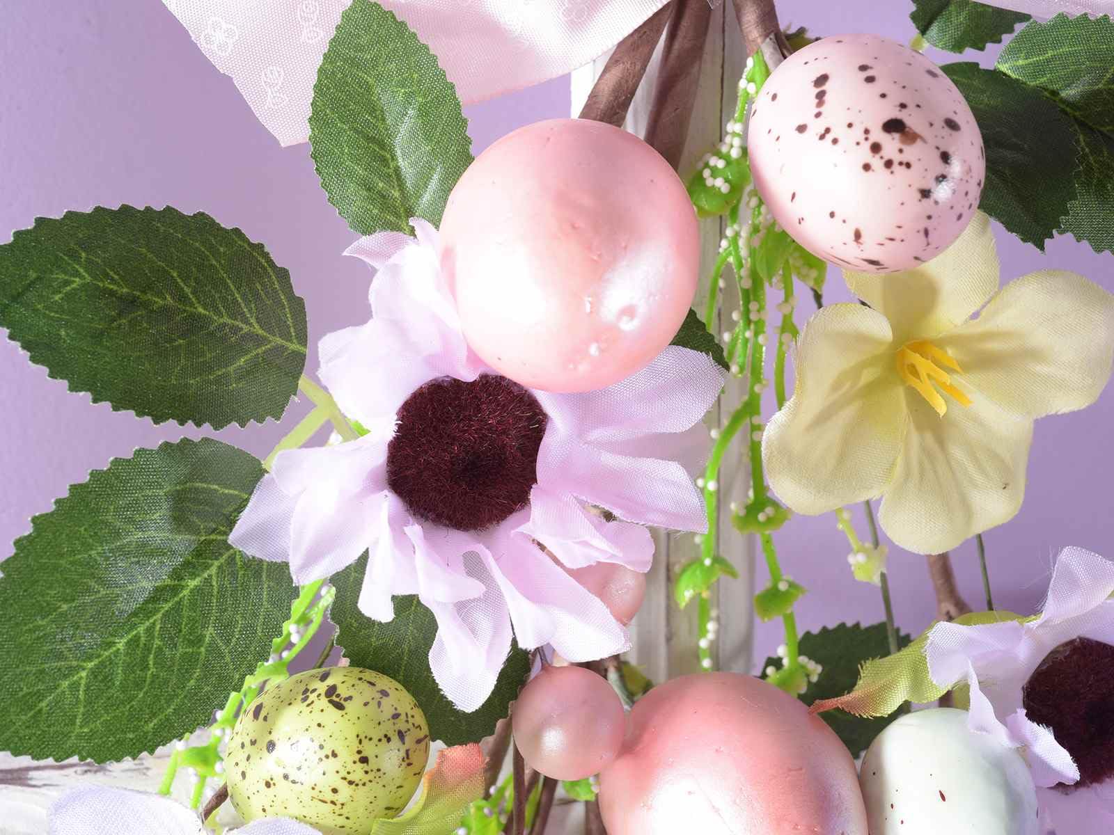 Gruppo Maruccia - Flores de Pascua artificiales - Rama moldeable con huevos y flores - Creaciones DIY, centro de mesa, árboles de Pascua - Juego de 4 piezas