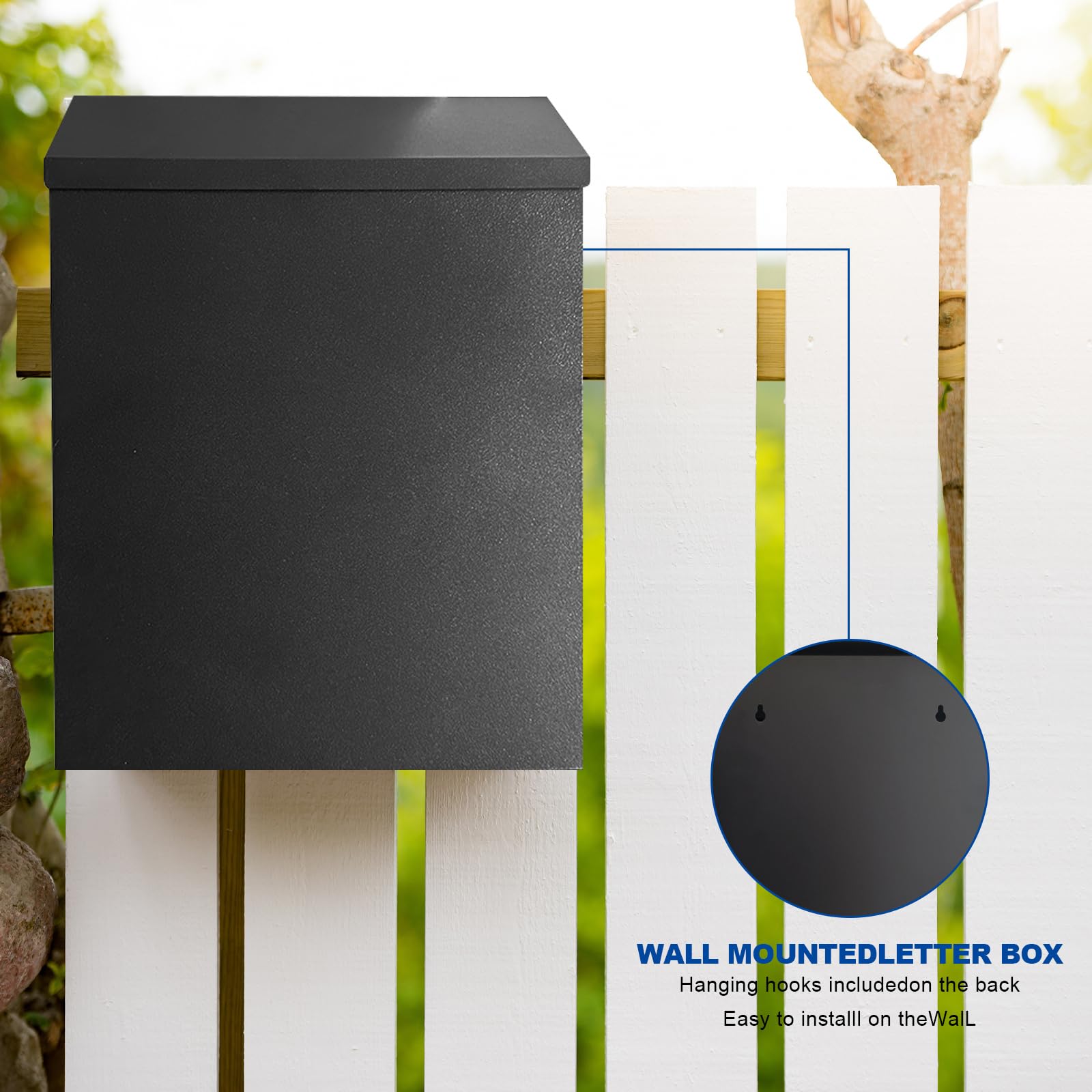 LMXRYPD Buzon Exterior Grandes De Pared, Buzones De Correos Rectangular Con Cerradura, Buzón De Jardín Resistente A La Intemperie, Para Patio, Jardín, Oficina(Blue