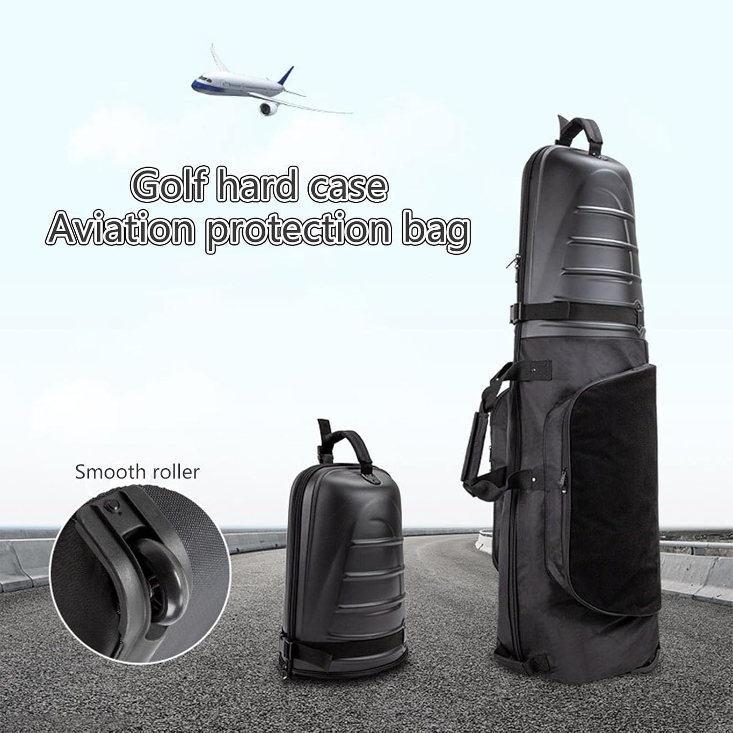 Travel Golf Bag, Foldable Aviation Golf Luggage Case, Golf Club Heavy Duty Travel Cover Storage Pouch, Hard Shell Airplane Bag