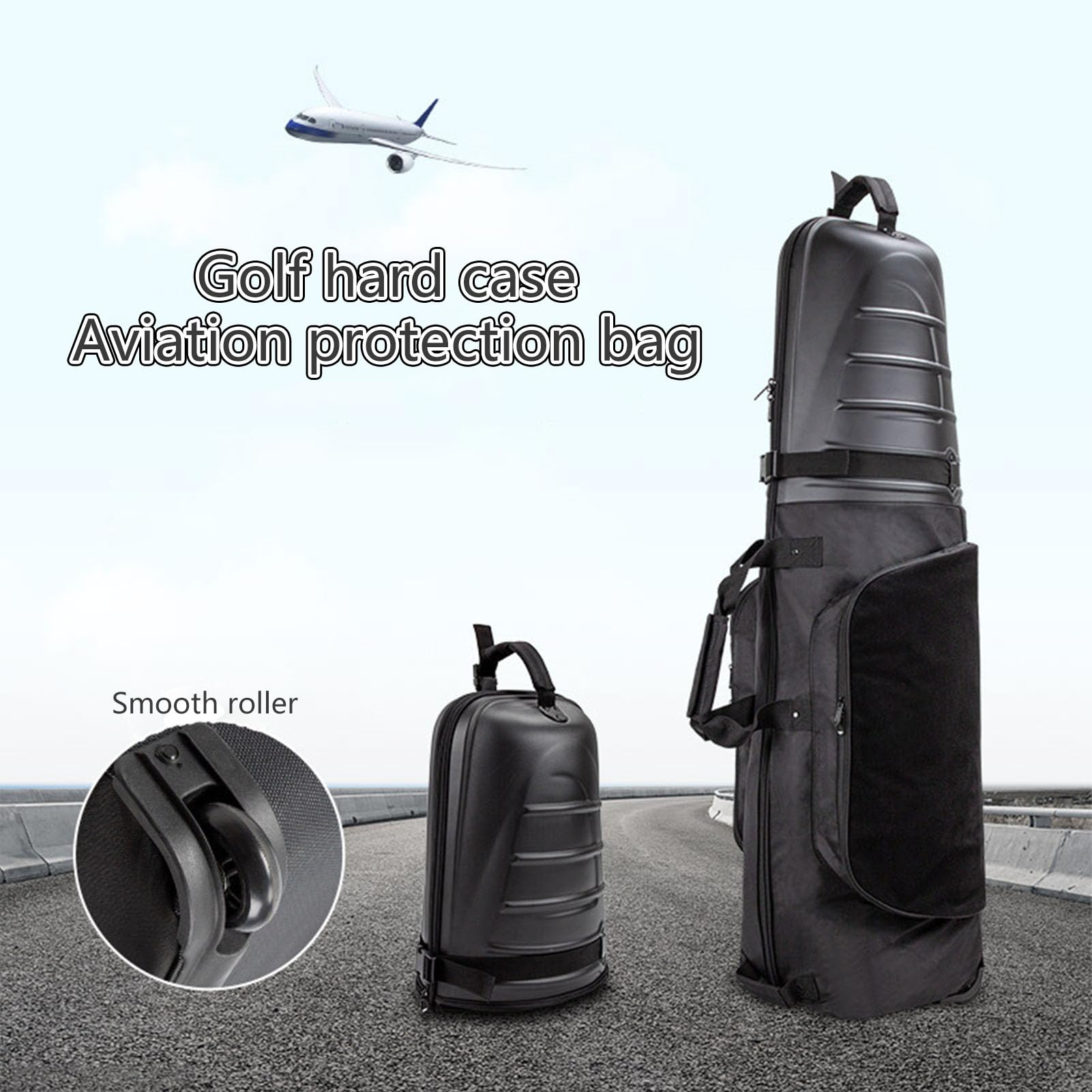 Travel Golf Bag, Foldable Aviation Golf Luggage Case, Golf Club Heavy Duty Travel Cover Storage Pouch, Hard Shell Airplane Bag
