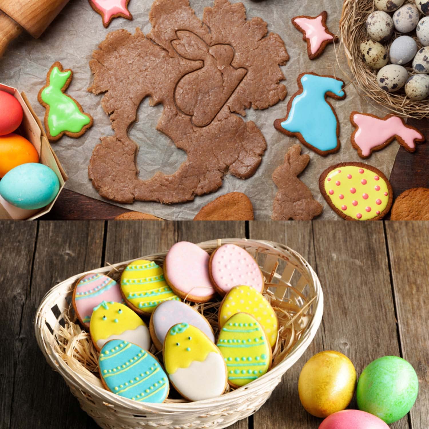 Spldsun 10 Pezzi Pasqua Formine Biscotti, Stampi Biscotti Pasqua, Set di Formine per Biscotti Acciaio Inossidabile, Coniglio, Farfalla, Uovo, Carota, Fiore, Testa di Coniglio, Pulcino, Coniglietto