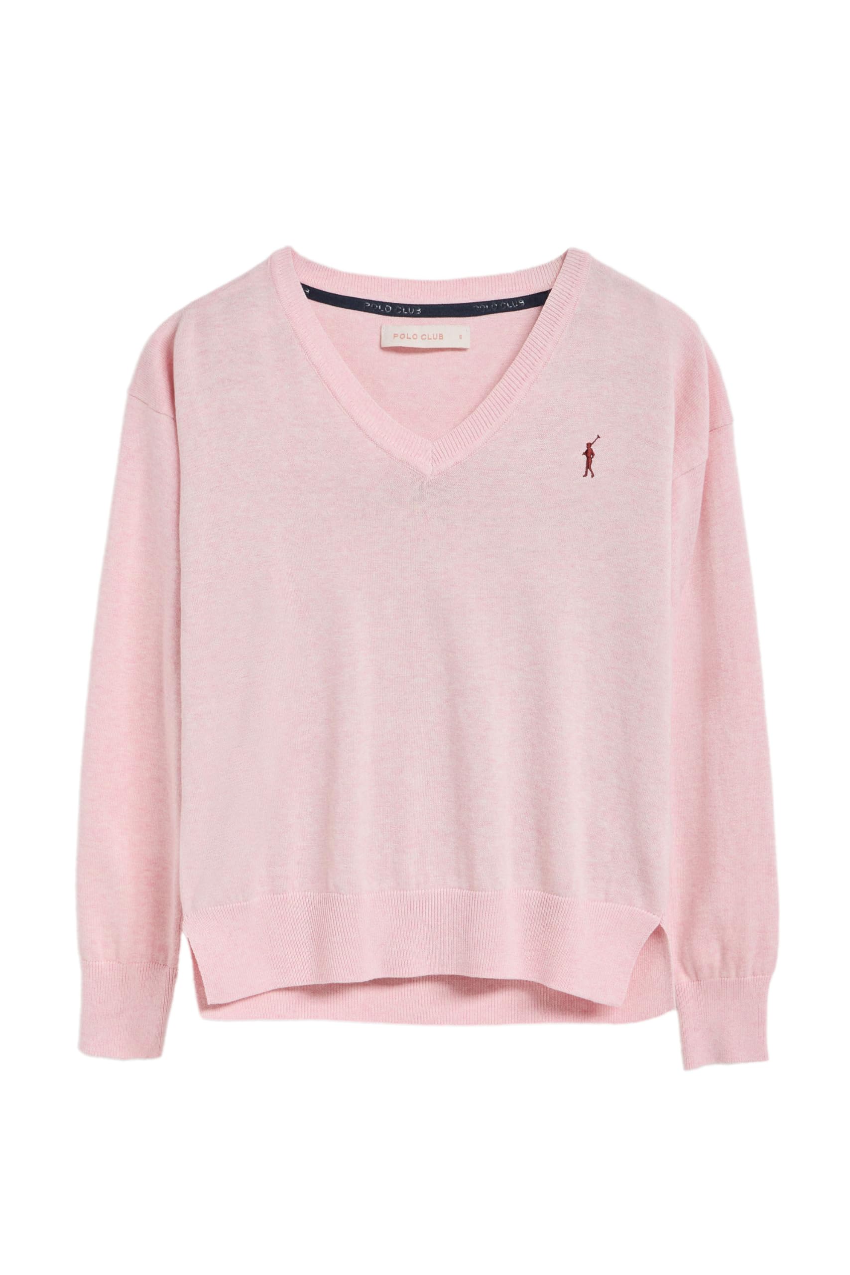 Polo Club Jersey de Punto con Cuello Pico y Logo Bordado para Mujer - 100% algodón
