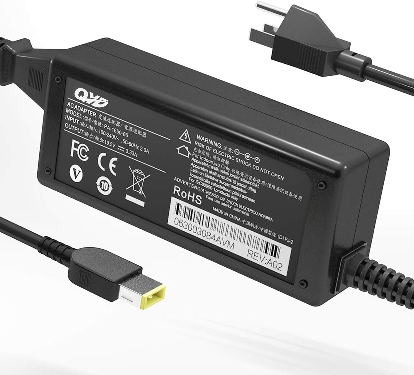 QYD 65W 20V 3.25A AC Power Adapter Laptop Charger Compatible with Lenovo Thinkbook 15 14s 14 13 13s 13s-IWL 14s-IWL 14-IML 15-IML 14-IIL 15-IIL 20R9 20RM 20RV 20RW 20SM 20SL Power Supply Cord