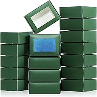 Vista 31 de Zonon 30 piezas de cajas de jabón para embalaje casero, mini cajas de regalo de papel kraft con ventana para panadería, caramelos, fabricación