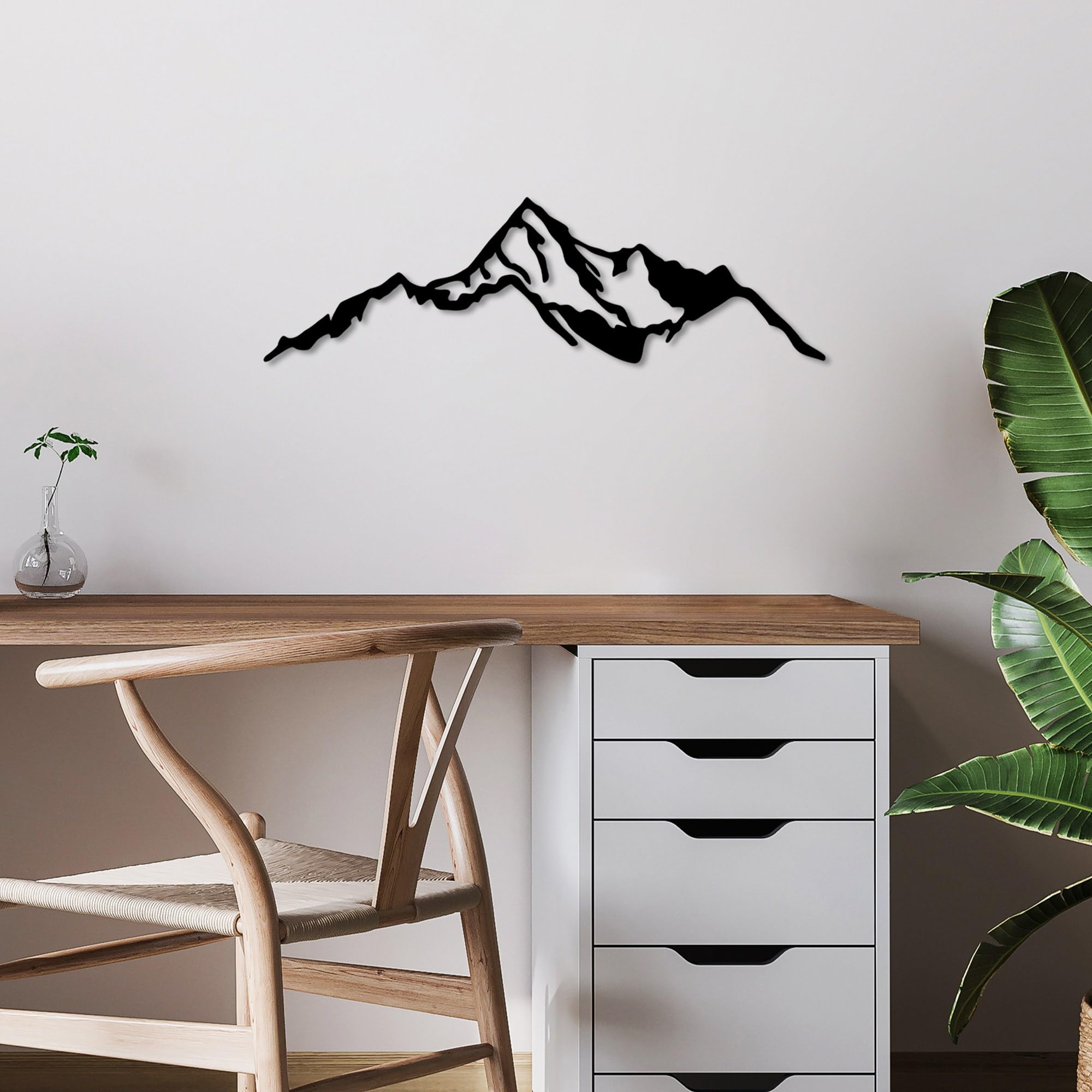 Stylish Black Decorative Metal Wall Accessory, 67 x 20 cm, 100% Metal (1.5 mm Thick), Easy Wall Mounting, Perfect for Modern Home Decor