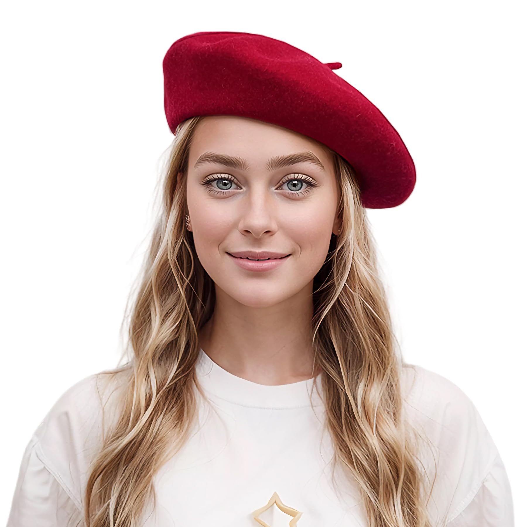 Lanzom Wool Blend Women Beret Hat French Beret Cap Winter Fashion Solid Color Hat for Women Girls Lady