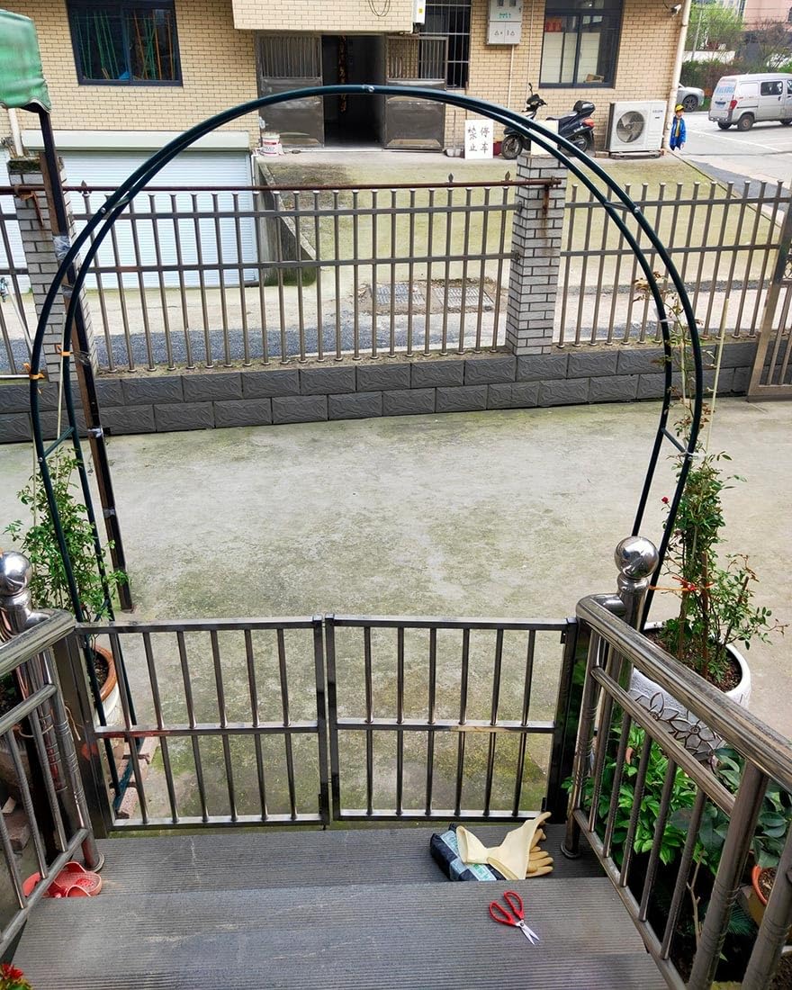 Biały metalowy łuk ogrodowy pergola altana z podstawą do roślin pnących, zielony pawilon ogrodowy, czarna krata, na zewnątrz, łuki ślubne, dekoracyjne akcesoria ogrodowe