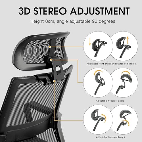 Miniatura 5 de El reposacabezas de la silla de oficina universal puede ajustar la altura, inclinación y distancia entre la parte delantera y trasera. el