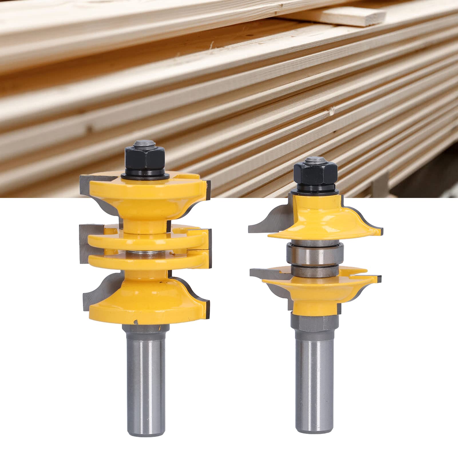 Fresa a codolo da 1/2 pollice regolabile, fresa per lavorazione del legno con guarnizioni, fresa per rifinitura di porte di armadi per CNC e utensili manuali, corpo in acciaio al