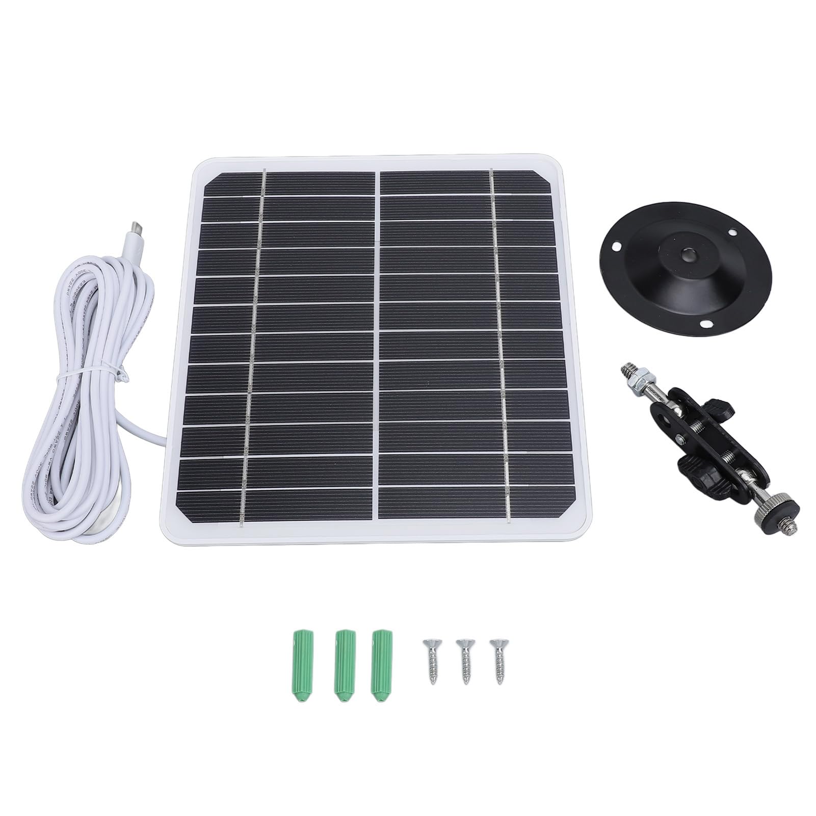 Pannello solare da 20 W 5 V per telecamera di sicurezza esterna IP68 Caricabatterie USB anti acqua con supporto regolabile Compatibile con telecamera a batteria ricaricabile