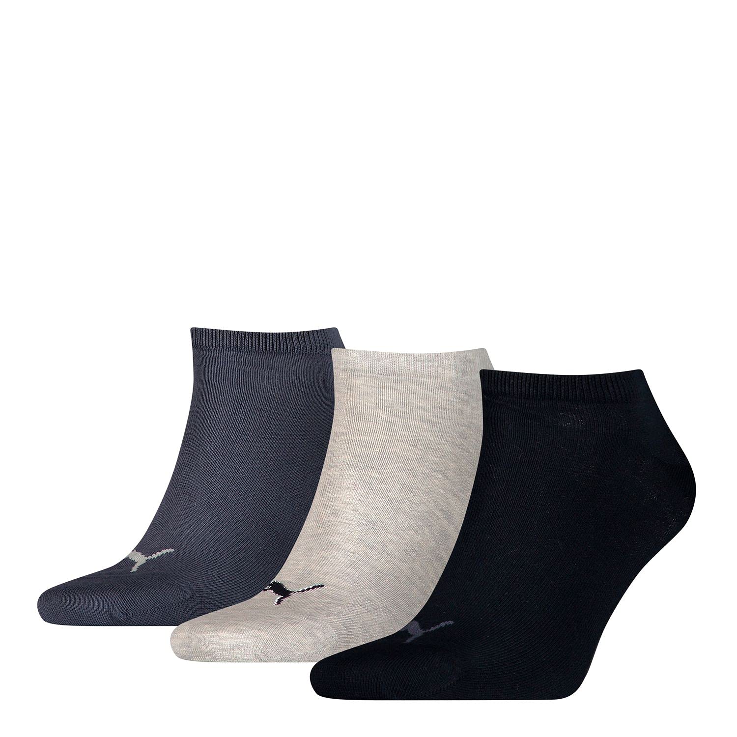 PUMA Men's Puma Unisex 3p Sneaker Plain Sock, Navy/Grigio/Nightshadow Blue, 14-Dec UK, one size, K-REY-PU501N12