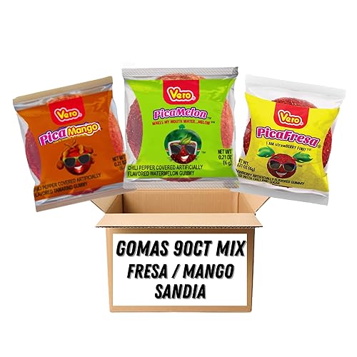 90ct Vero Pica Gomas Mezcla de 3 sabores - Fresa, Mango, Sandia Mexicana Gummy Candy by LA VOIE FOODS
