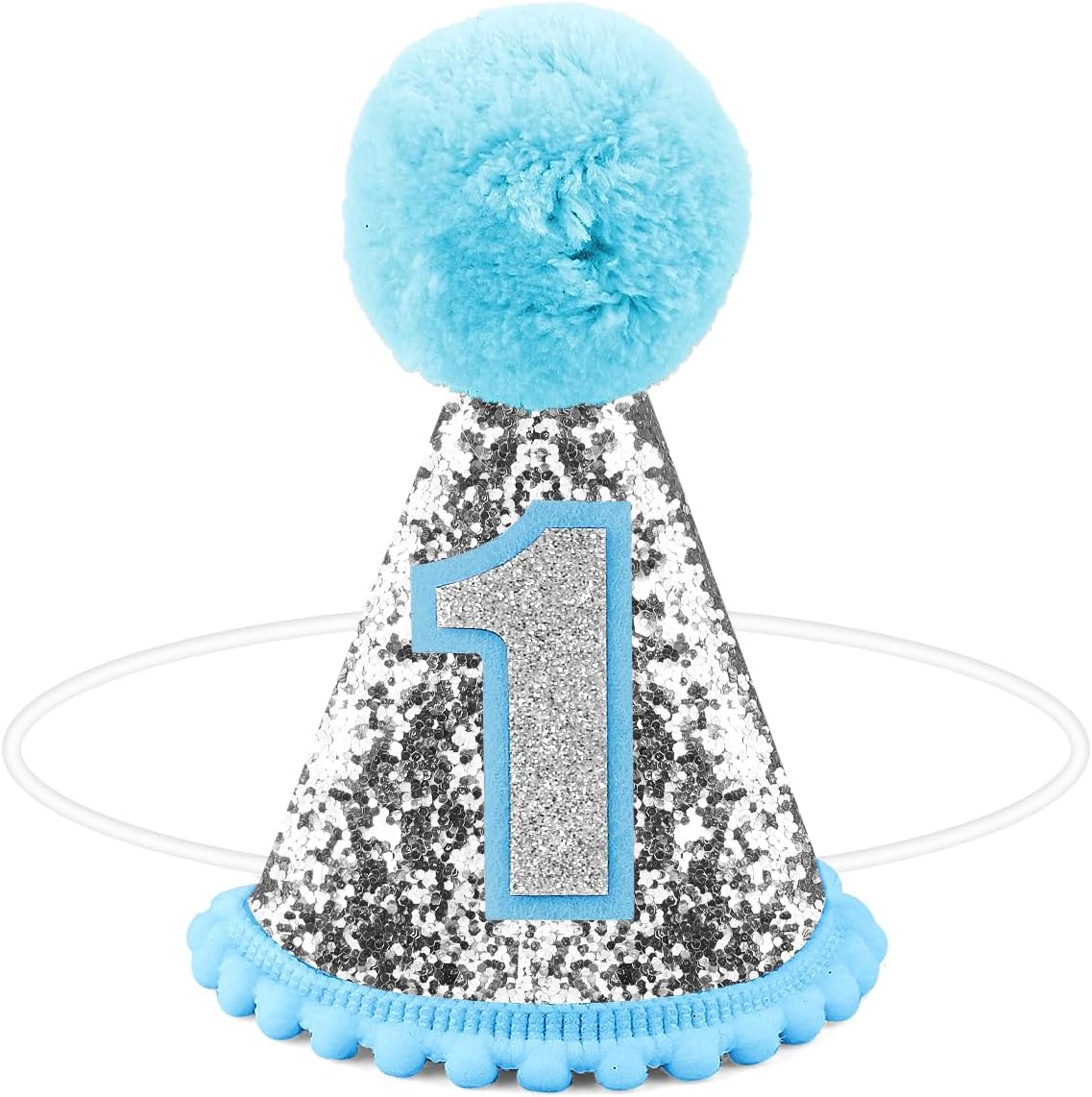 First Birthday Party Hat, Wool Felt Boho 1st Baby Party Hat Shining Decorative Birthday Accessories for Boy Girl Birthday Decorations Photo Booth Props (Silver, Blue) First Birthday Party Hat, Wool Felt Boho 1st Baby Party Hat Shining Decorative Birthday Accessories for Boy Girl Birthday Decorations Photo Booth Props (Silver, Blue)
