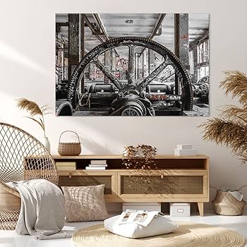 Deco Cadre Décoration Salon Machine Industrielle Graffiti