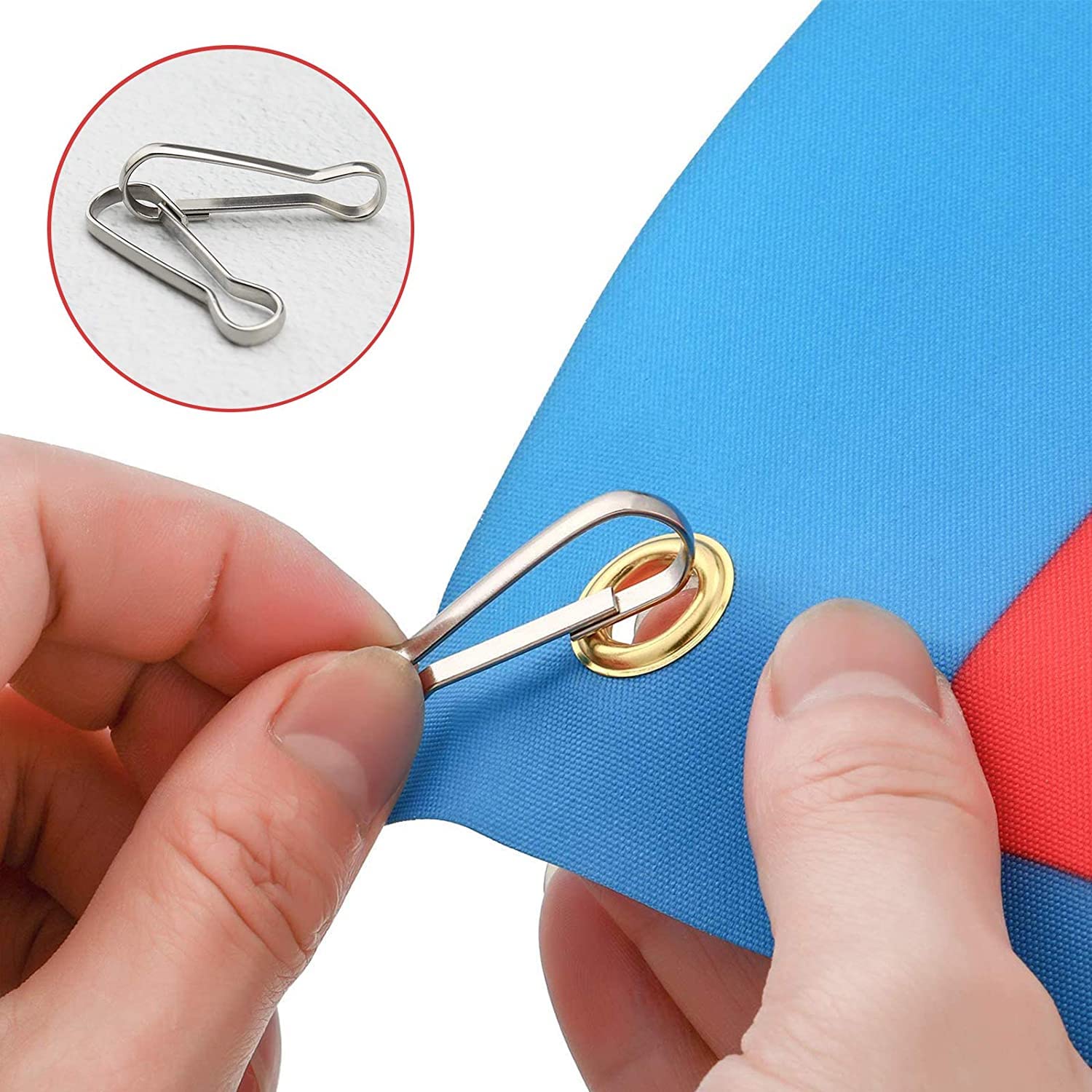 Clips Presión Negro Bandera Clips De Plástico Para Poste De Bandera | Pack De 2 Unidades, Color Negro, Ganchos A Presión Sujetadores Bandera 2 Unidades