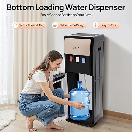 Miniatura 4 de Dispensador de enfriador de agua de carga inferior, dispensador de agua fría y caliente con 3 ajustes de temperatura, caja de recolección de agua